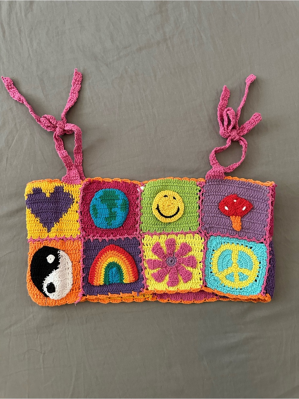 Crochet Color-block Patchwork Multicolor Two-Piece Set - Picture 5 of 13